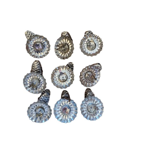 Vintage 50s 60s Silver Christmas Tree Candle Holder Clips Set of 9 - Picture 1 of 3